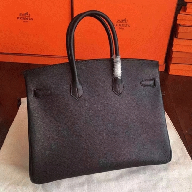 Black Replica H**me5 Birkin 35cm Signature Handbag