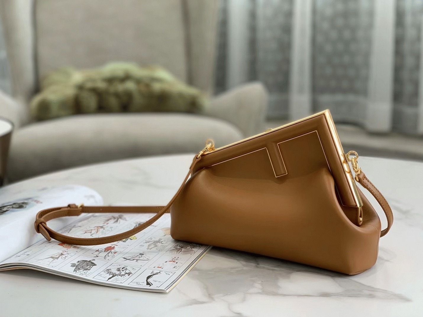 Top Quality Knockoff F**di First Small Bag In Brown
