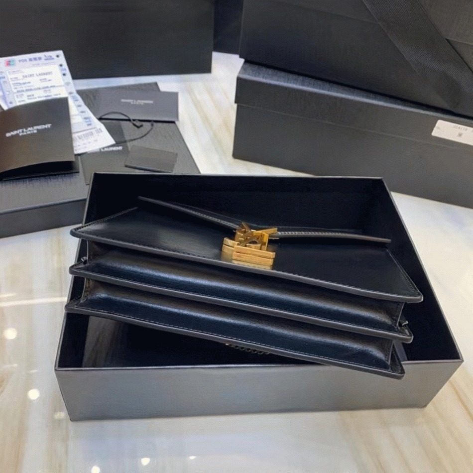 Fake Sa1nt Lau*nt Cassandra Medium Chain Bag Black