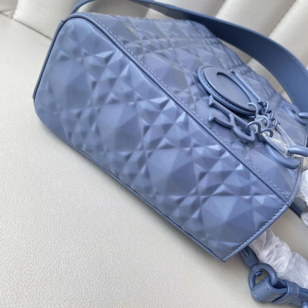 D10r Small Lady D10r My ABCD10r Bag Replica in Denim Calfskin with D1am0nd Motif