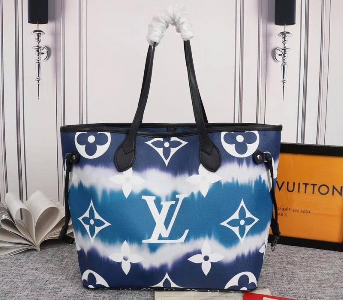 L0vis Vvtt0n Seasonal Escale Neverfull MM Tote In Blue