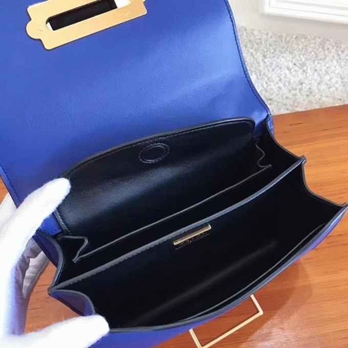 Blue/Black Pra*a Cahier Shoulder Bag Fake