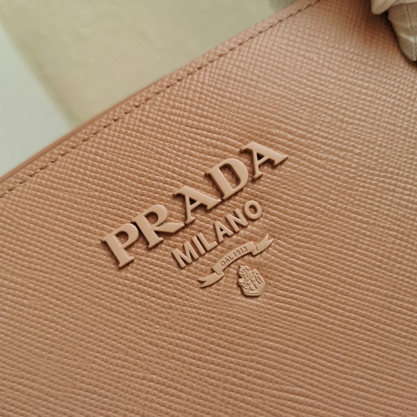 Pra*a Monochrome Medium Bag Best Replica in Nude