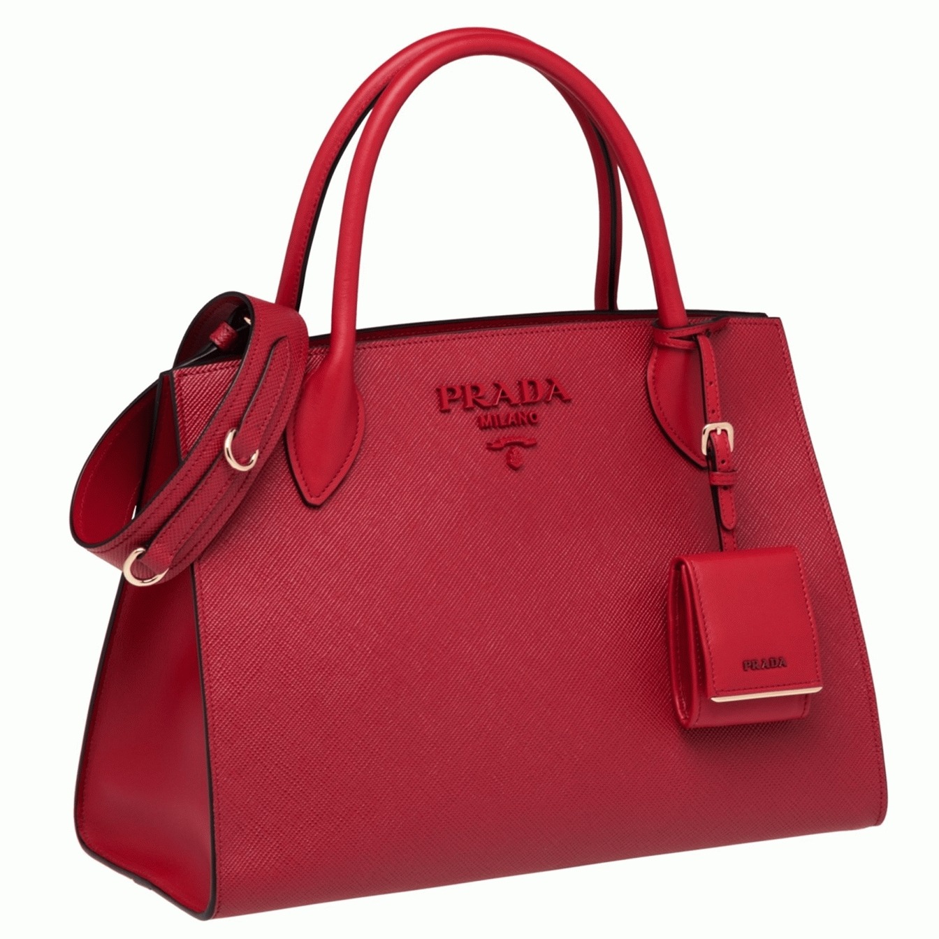 Pra*a Monochrome Medium Bag Replica in Red