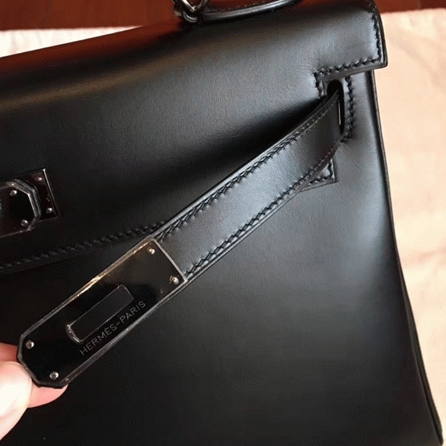 So Black Imitation H**me5 Kelly Retourne 32cm French Style Bag