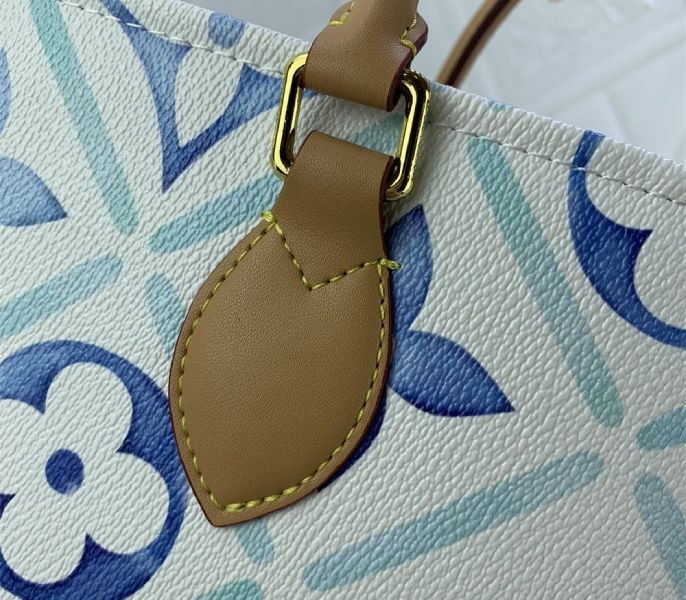 L0vis Vvtt0n LV By The Pool Monogram Tiles Canvas Onthego MM Tote In Lagoon Blue