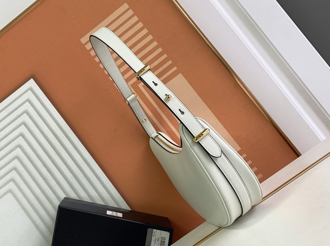 White Pra*a Arque Shoulder Bag Knockoff