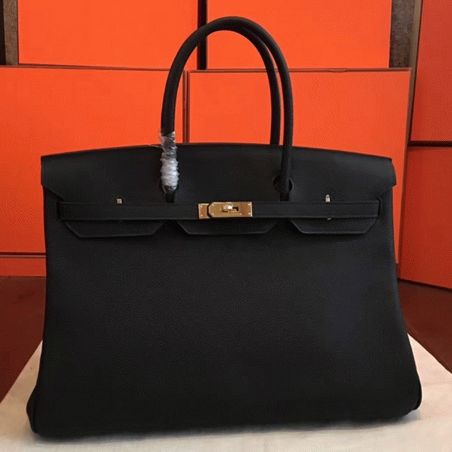 Black Replica H**me5 Birkin 40cm Oversized Handbag