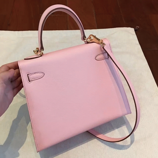 Pink Epsom Replica H**me5 Kelly 25cm Feminine Handbag