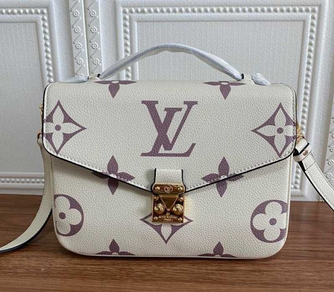 L0vis Vvtt0n Bicolor Monogram Empreinte Metis Bag In Cream And Bois De Rose Pink