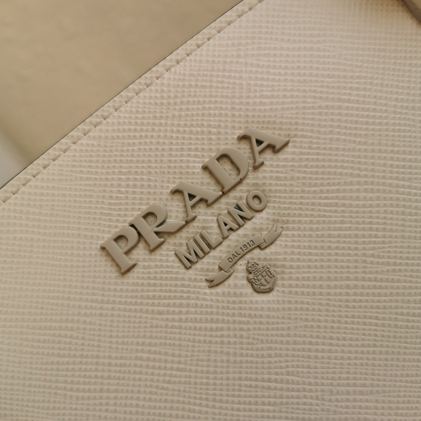Pra*a Monochrome Medium Bag Fake in White