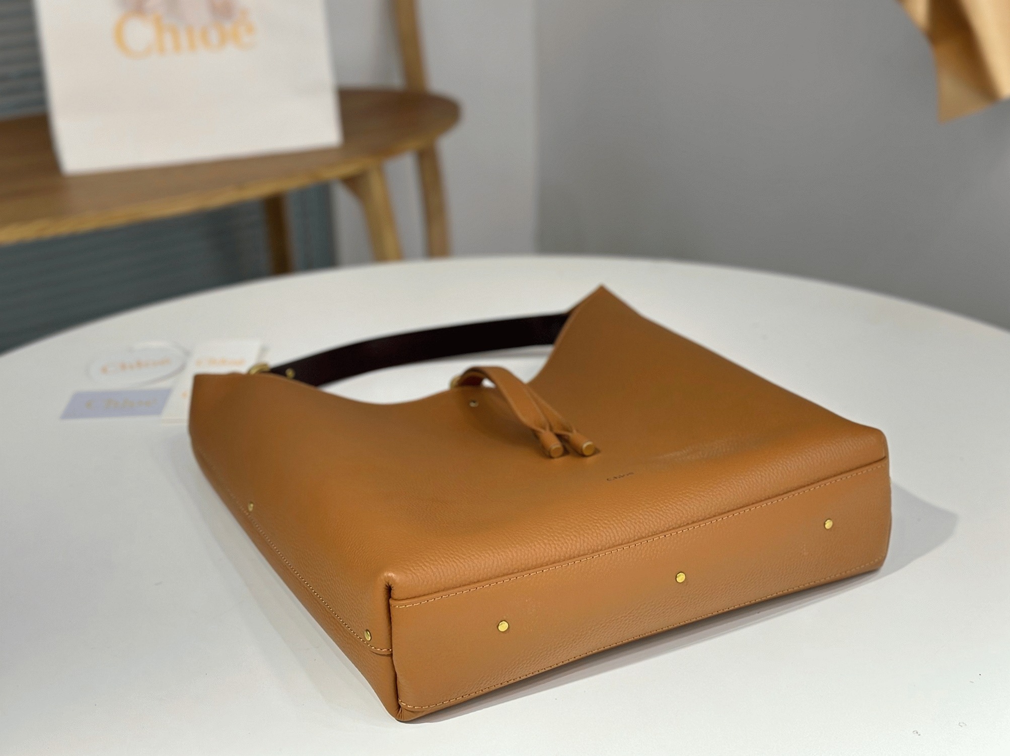 Top Quality Fake Chloe Marcie Hobo Bag in Brown Grained Leather