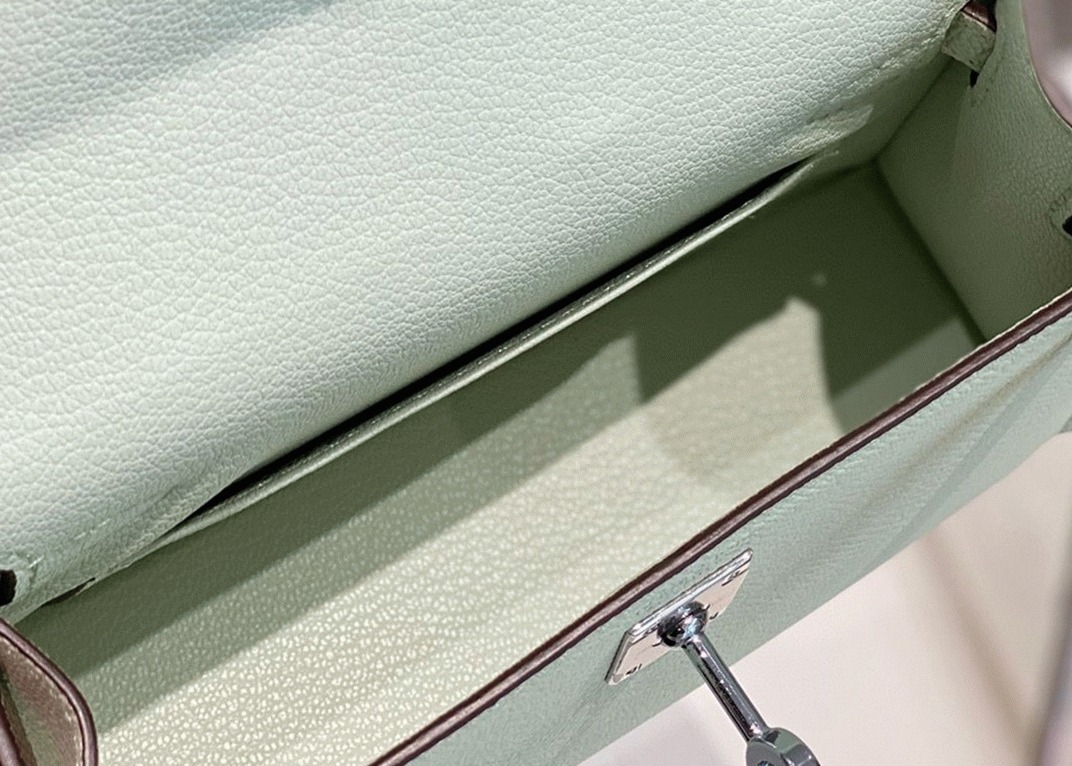 H**me5 Kelly Mini II Bag Replica in Vert Fizz