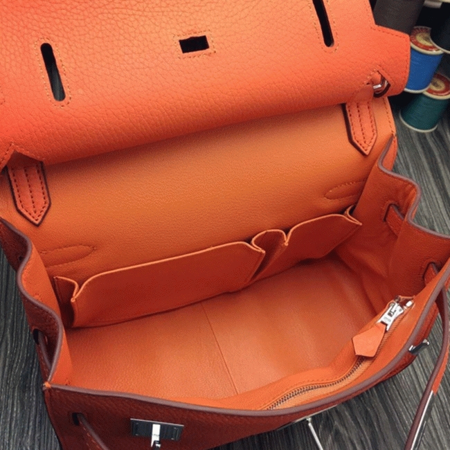 Orange replica H**me5 Jypsiere 31cm handbag