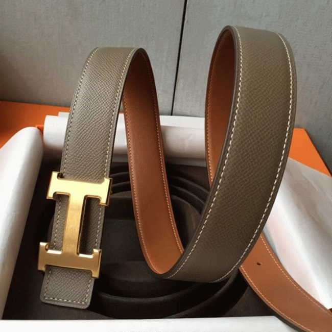 Taupe epsom fake H**me5 belt buckle
