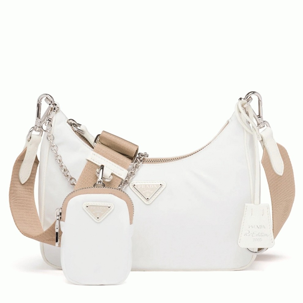 Pra*a Re-Edition Shoulder Bag Knockoff in White