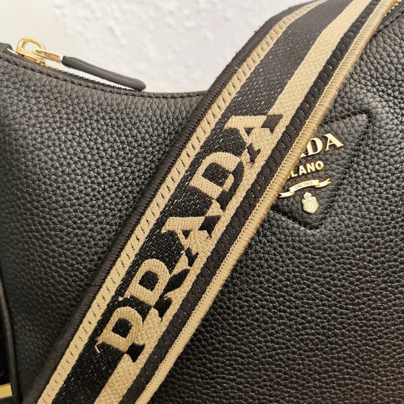 Pra*a Shoulder Bag Knockoff in Black