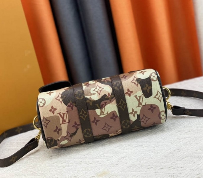 L0vis Vvtt0n J Hope X Keepall Bandouliere 25 Brown Travel Bag In Two Eyes Patches
