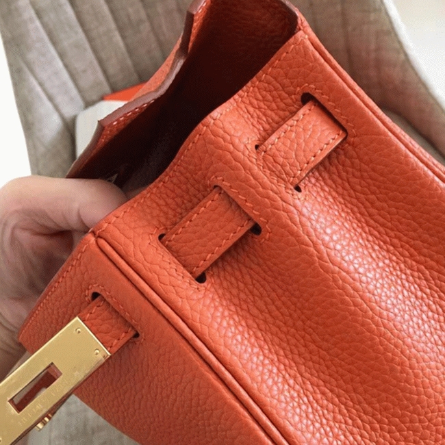 Orange Clemence Knockoff H**me5 Kelly Retourne 32cm Bold Tote