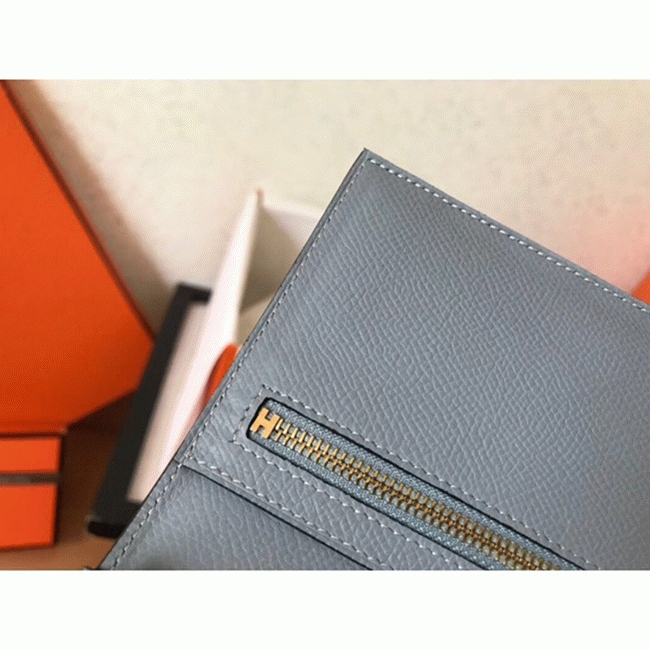 Blue Lin Epsom Fake H**me5 Bearn Wallet