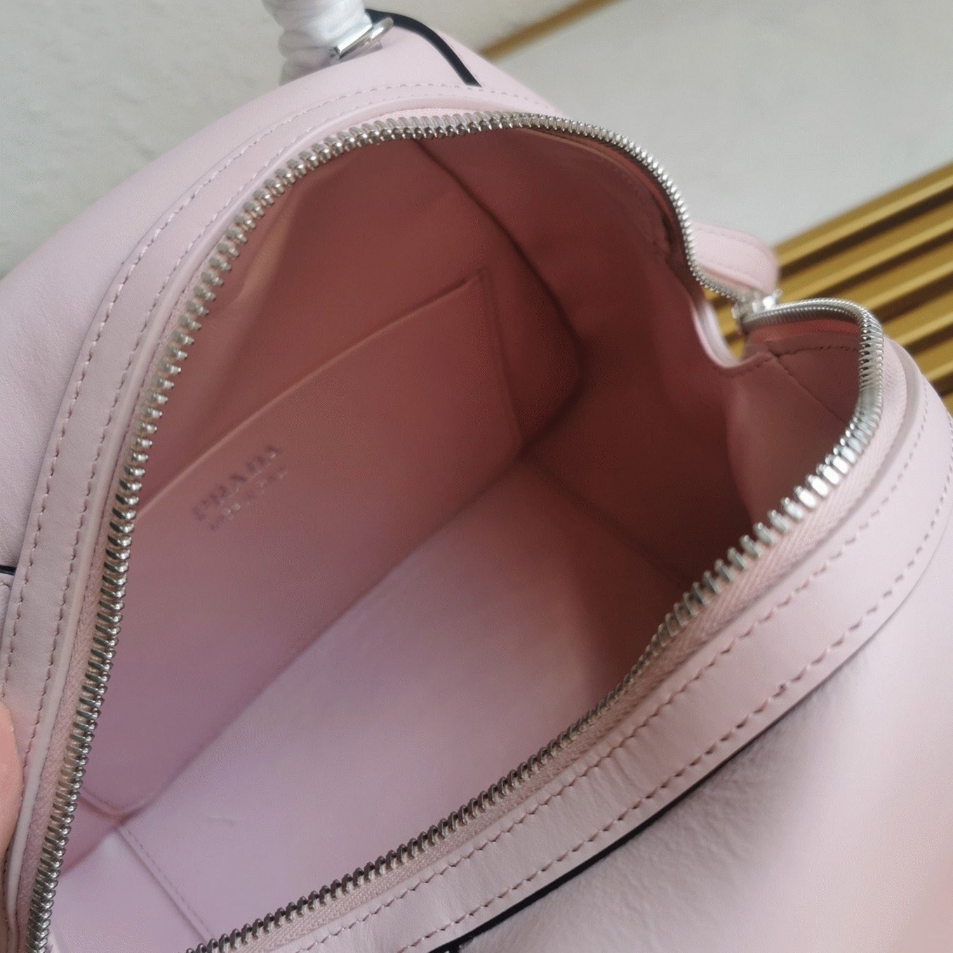 Pra*a S*pernova Small Top Handle Bag Knockoff in Pink