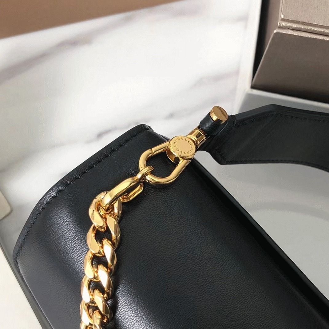 Replica Bv1g*ai Serpenti Forever Small Crossbody Bag with Chain Black