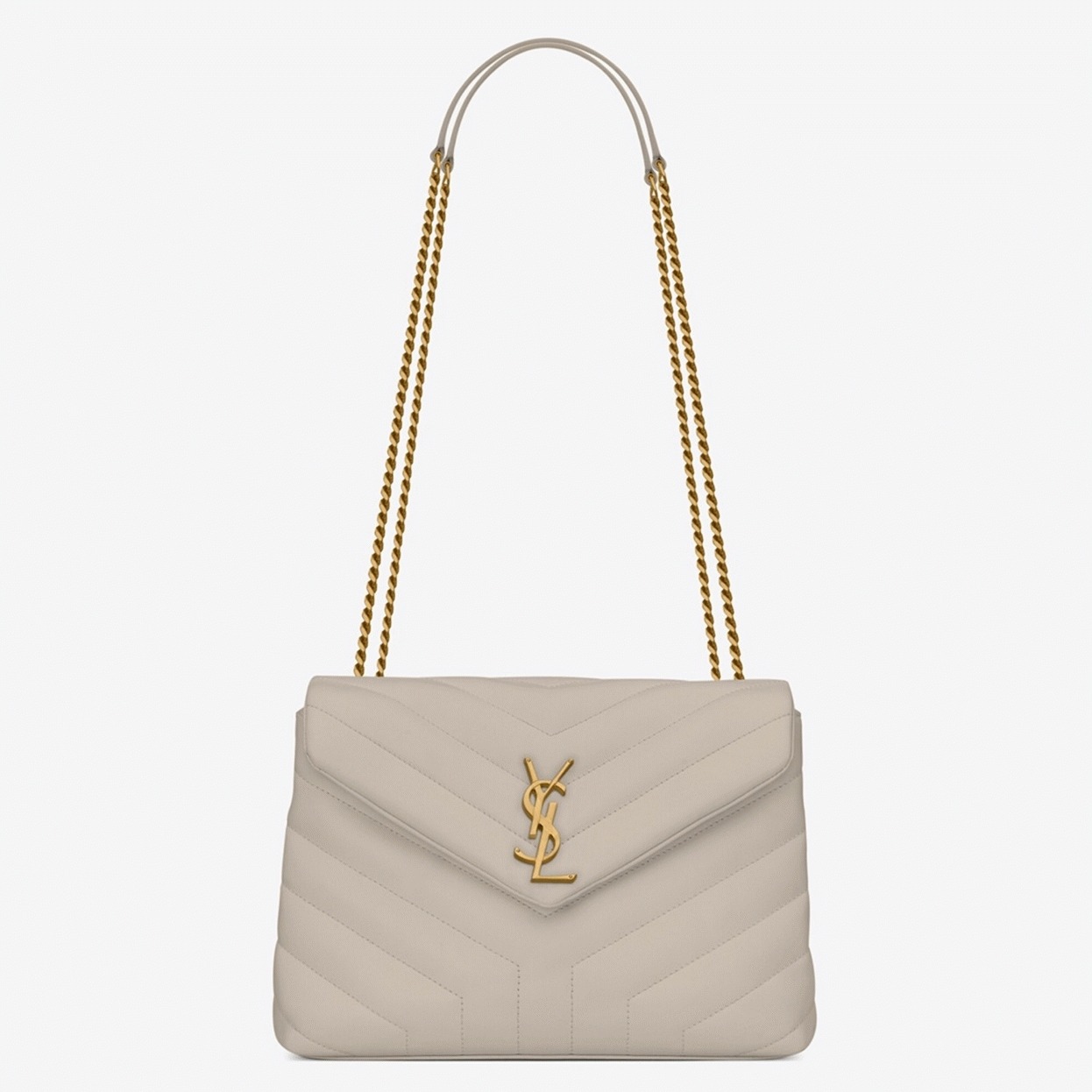 Replica Sa1nt Lau*nt LouLou Small Chain Bag White