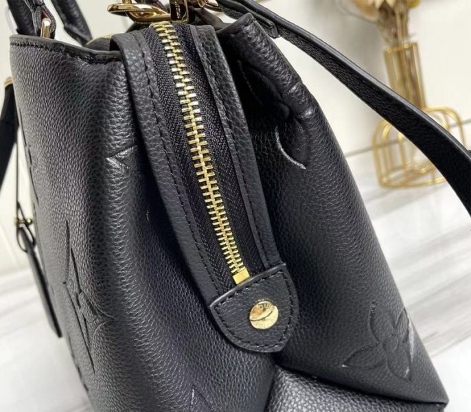 L0vis Vvtt0n Monogram Empreinte Leather Petit Palais Handbag In Black