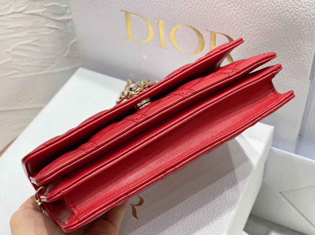 D10r Miss D10r Mini Bag Knockoff in Red Cannage Lambskin