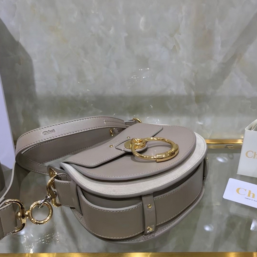 Top Quality Replica Chloe Small Tess Shoulder Bag In Grey Calfskin