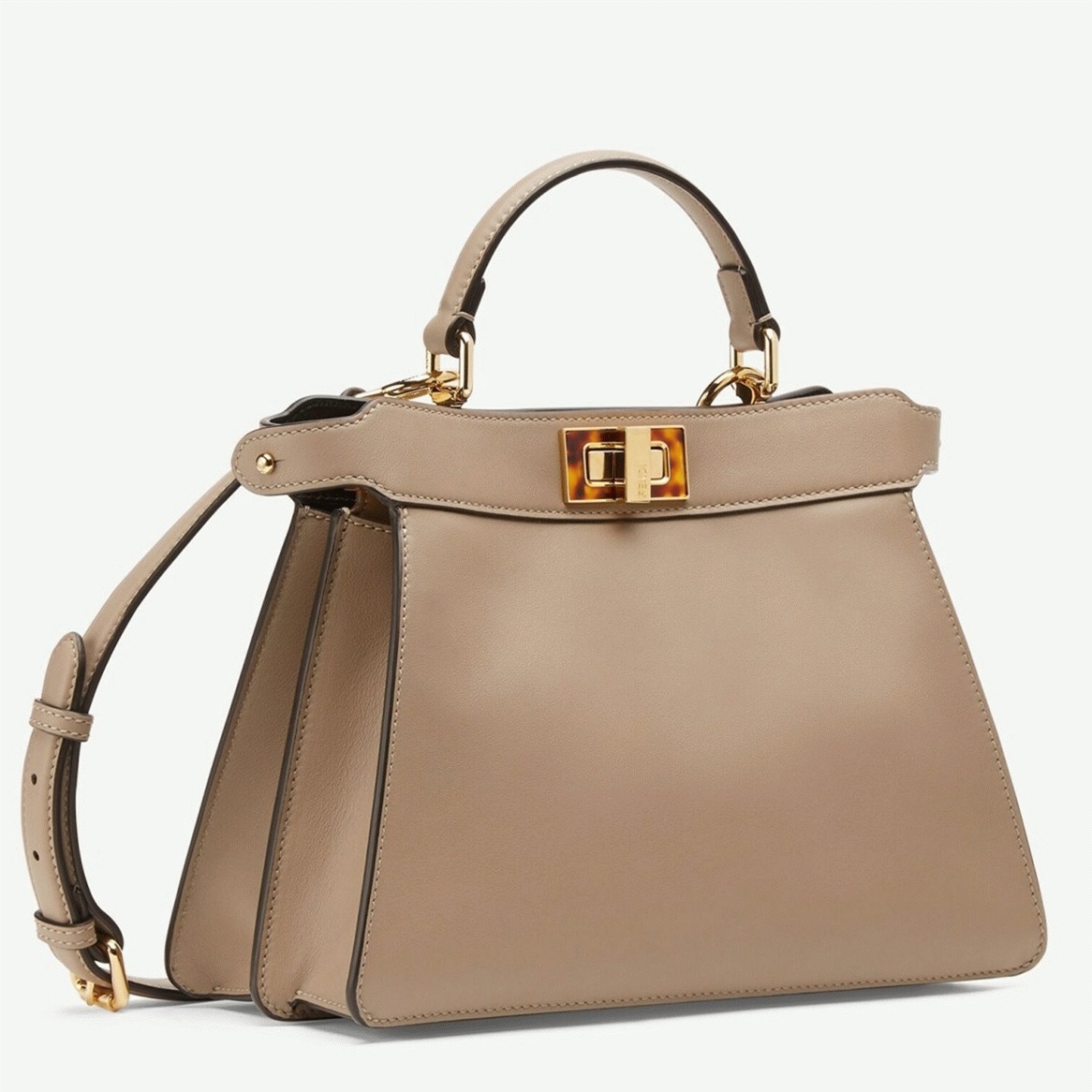 Grey Calfskin F**di Peekaboo ISeeU Small Imitation Bag