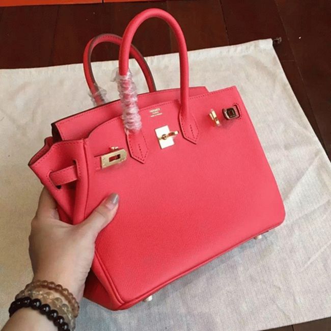 Rose Red H**me5 Birkin 25cm AAA Imitation