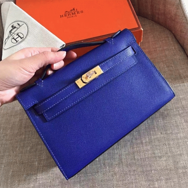 Electric Blue Epsom Replica H**me5 Kelly Pochette Bright Purse