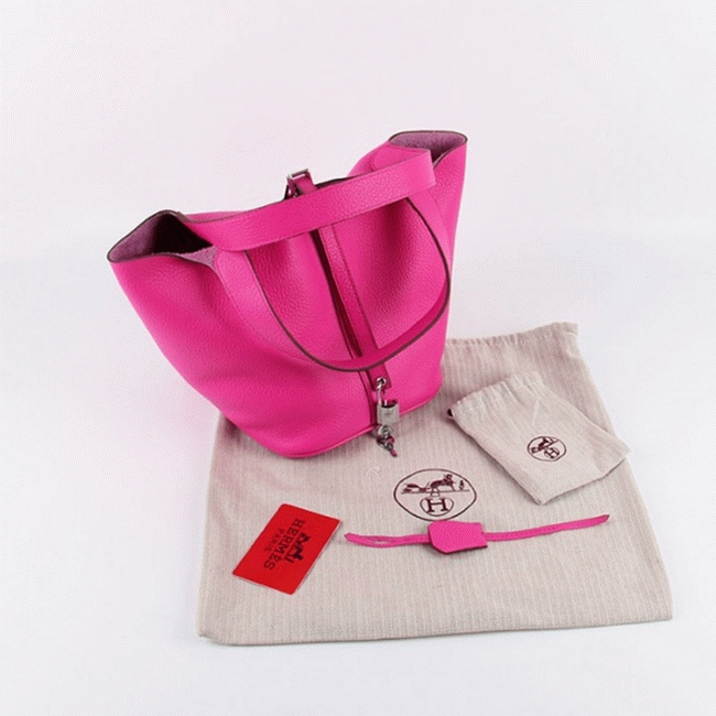 Rose red fake H**me5 Picotin Lock handbag