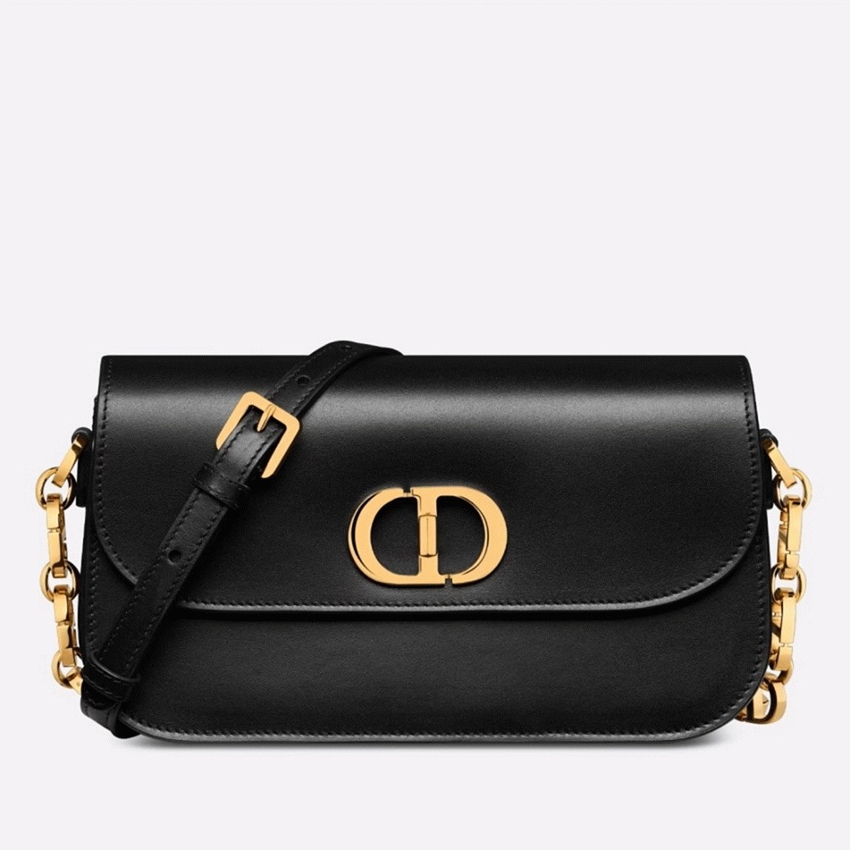 D10r 30 Montaigne Avenue Bag Knockoff in Black Box Calfskin