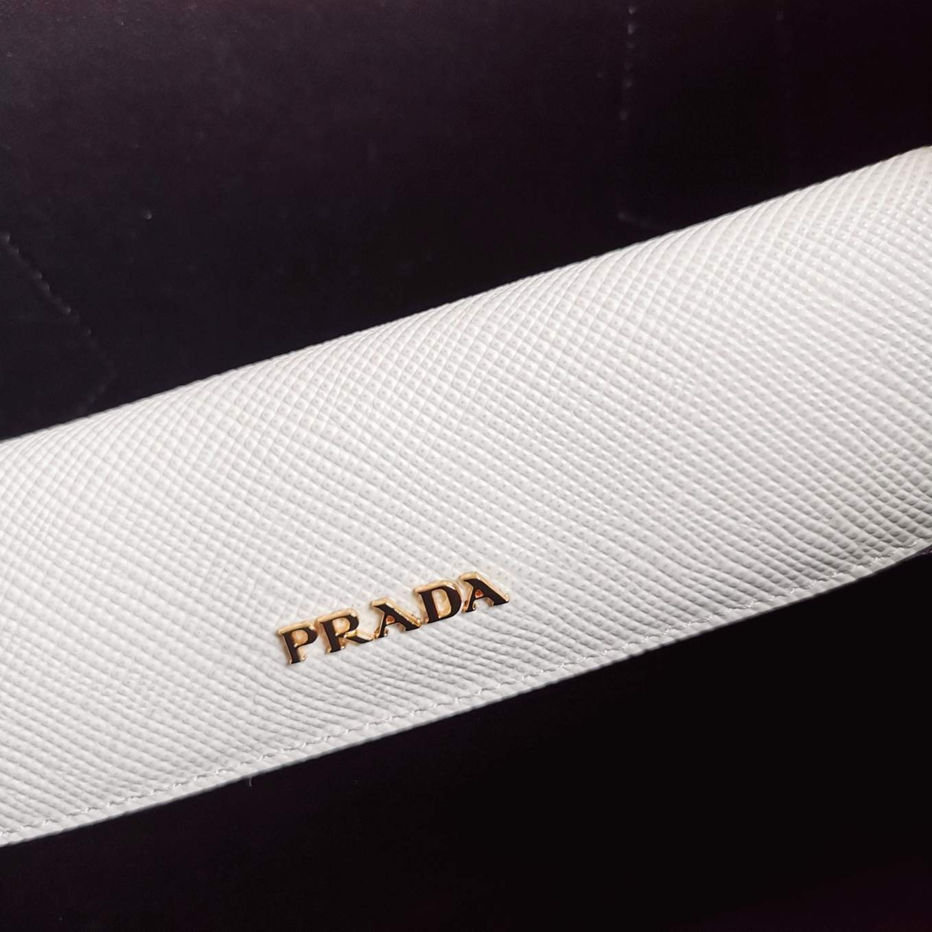 White Pra*a Double Medium Tote Bag Knockoff