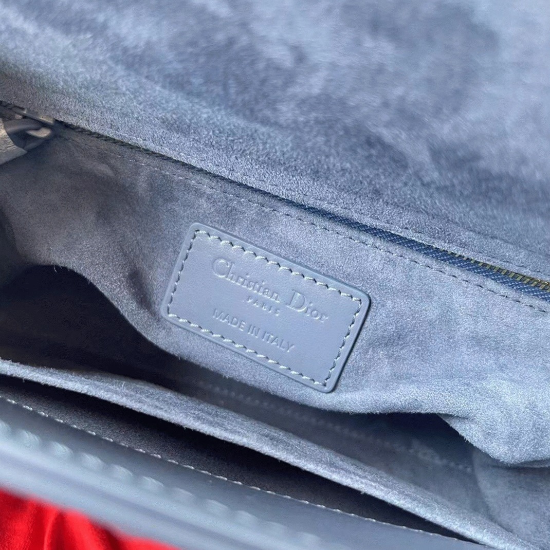 D10r Small Lady D10r My ABCD10r Bag Replica in Denim Calfskin with D1am0nd Motif