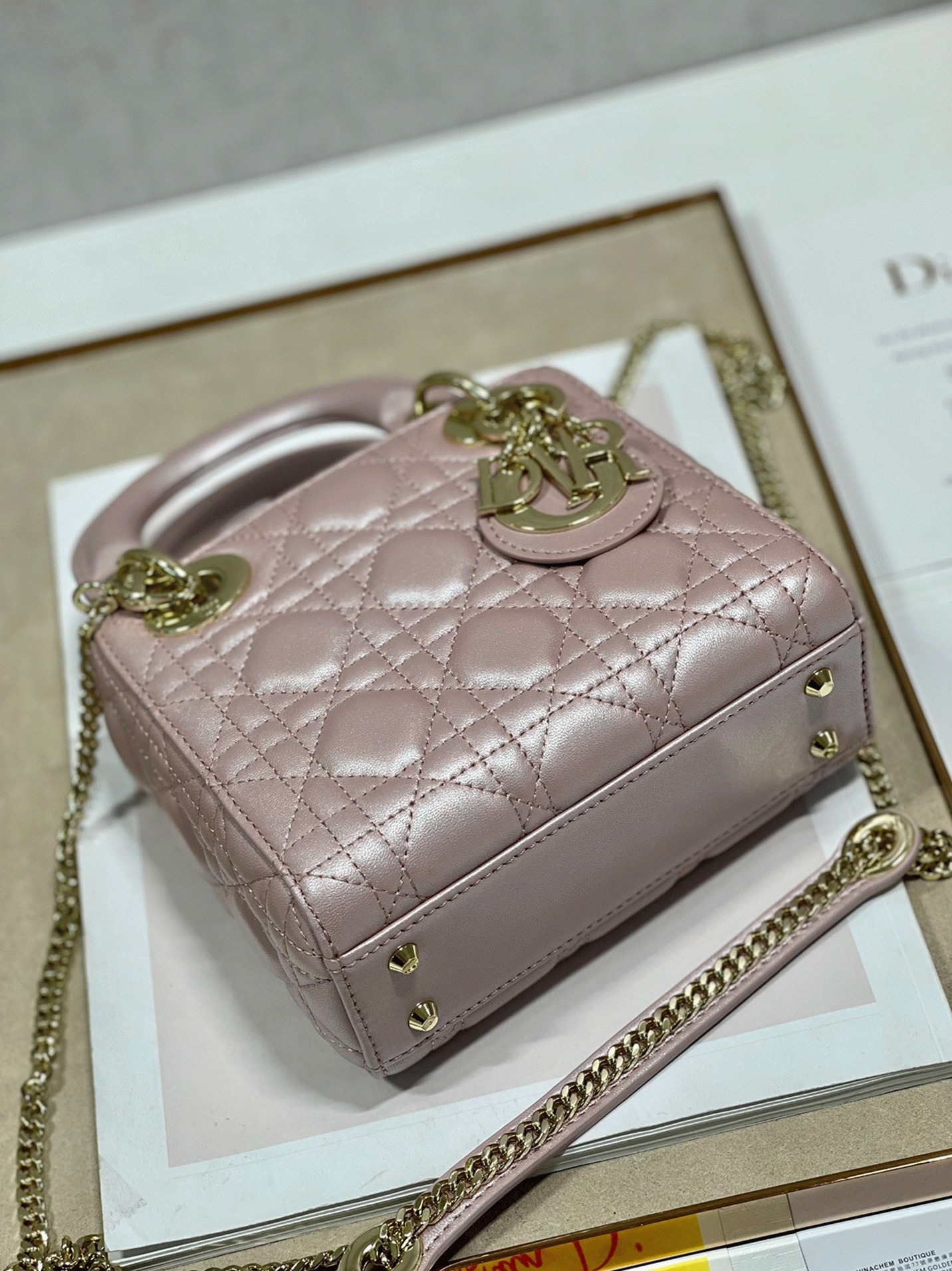 D10r Lady D10r Mini Bag Fake in Lotus Pearlescent Lambskin