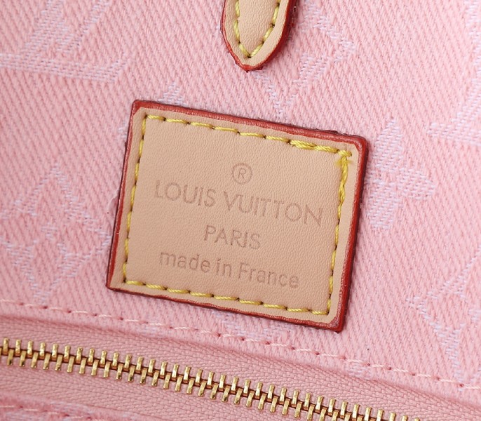 Monogram Denim OnTheGo MM In Washed Pink