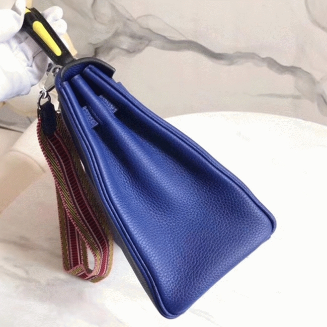Blue with Zigzag Handle Replica H**me5 Kelly 28cm Special Design