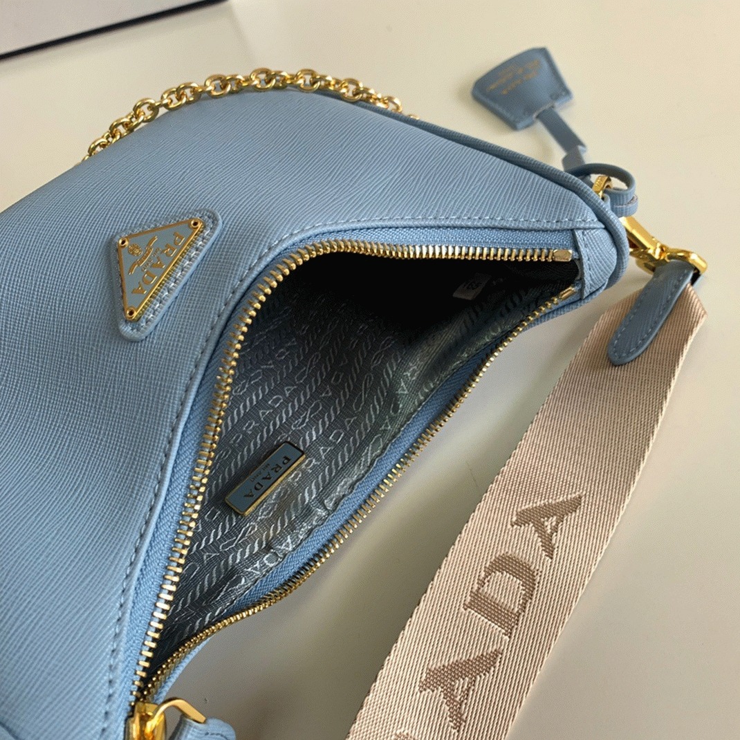 Pra*a Re-Edition Shoulder Bag Fake in Blue