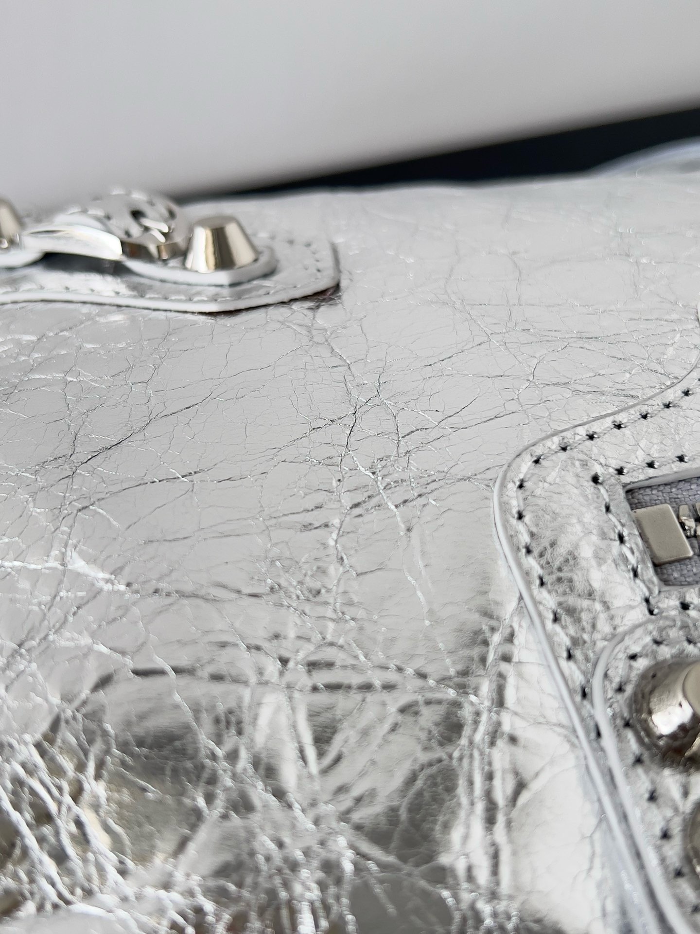 Knockoff Ba1en*iaga Le City Small Bag Silver Metallic Lambskin