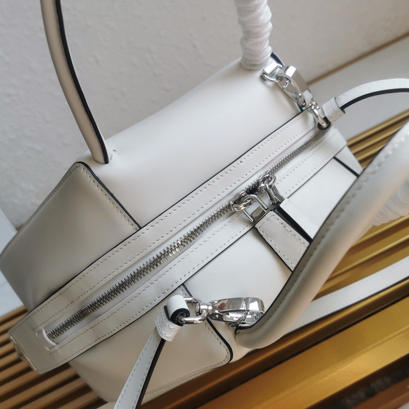 Pra*a S*pernova Small Top Handle Bag Imitation in White