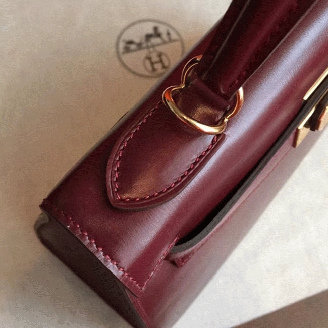 Bordeaux Box Fake Designer H**me5 Kelly Retourne 28cm Vintage-Inspired Bag