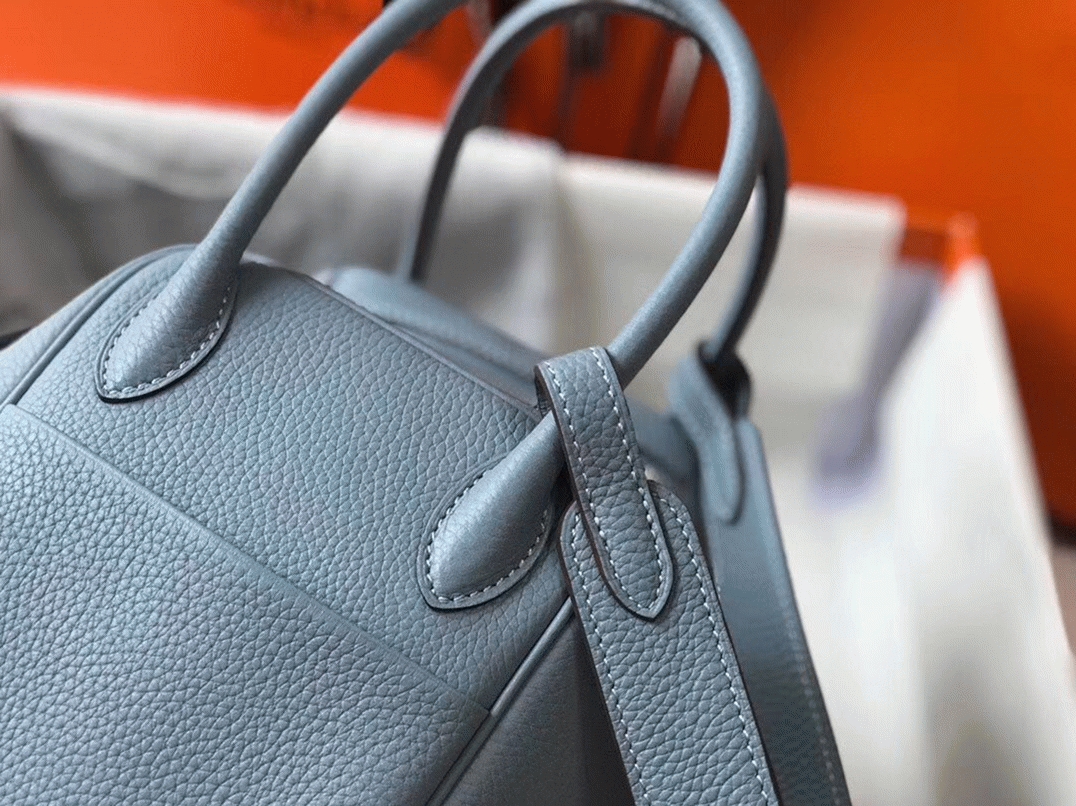 Replica H**me5 Lindy 26cm handbag in blue lin