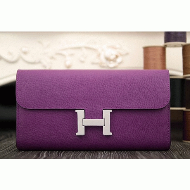 Purple fake designer H**me5 Constance wallet
