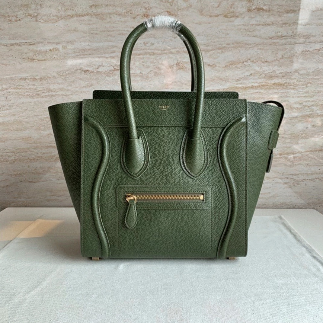 Ce1i*e Micro Luggage Tote Bag Knockoff in Khaki Green