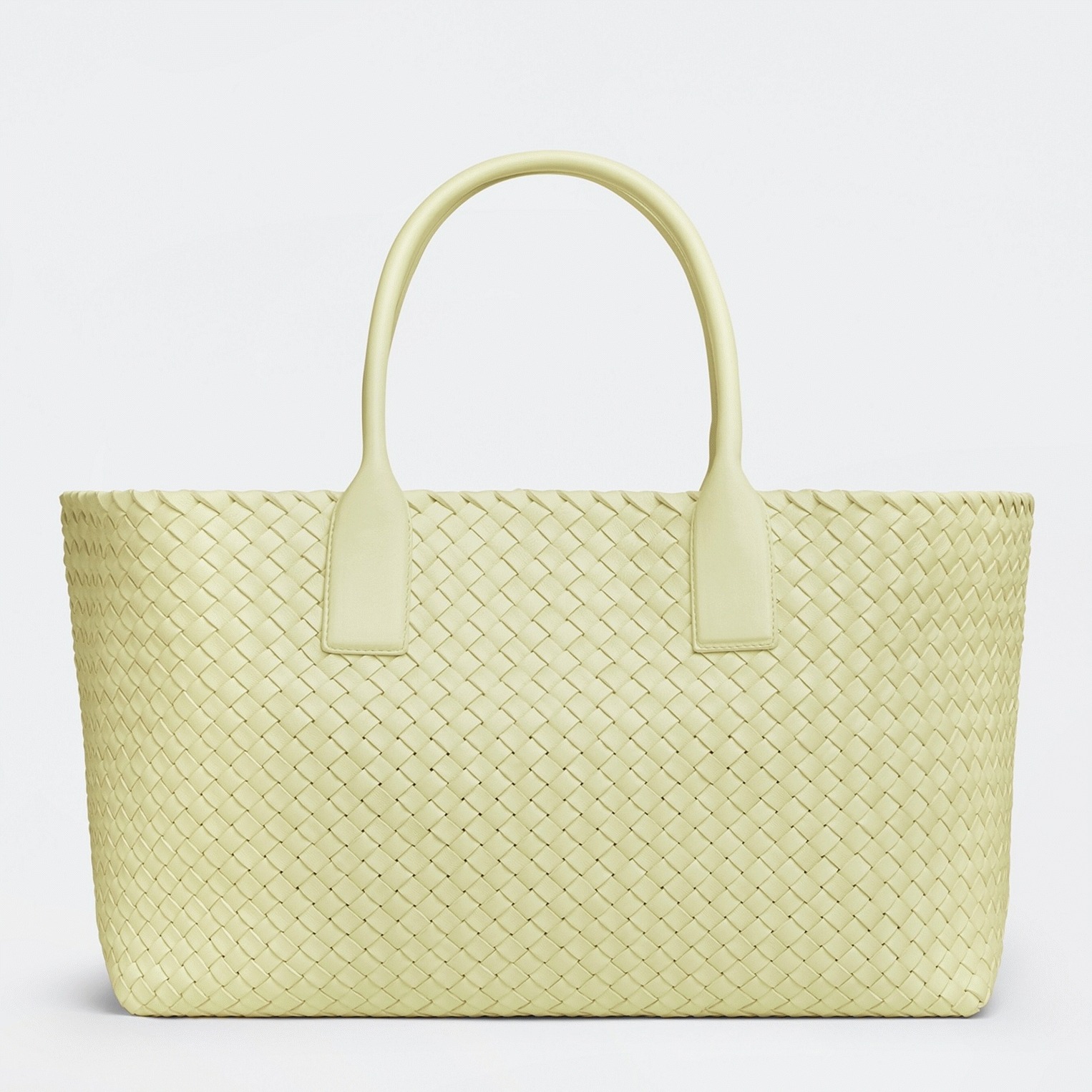 Top Quality Knockoff B0tt*ga Ven*ta Cabat Medium Bag In Lemon Intrecciato Lambskin