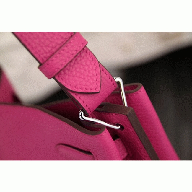 Rose Red Leather Replica H**me5 So Kelly 22cm Vivid Shoulder Bag
