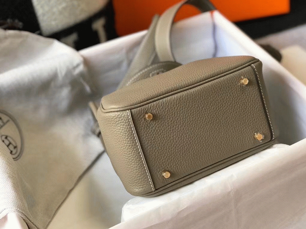 Luxury replica H**me5 Lindy Mini handbag in tourterelle shade
